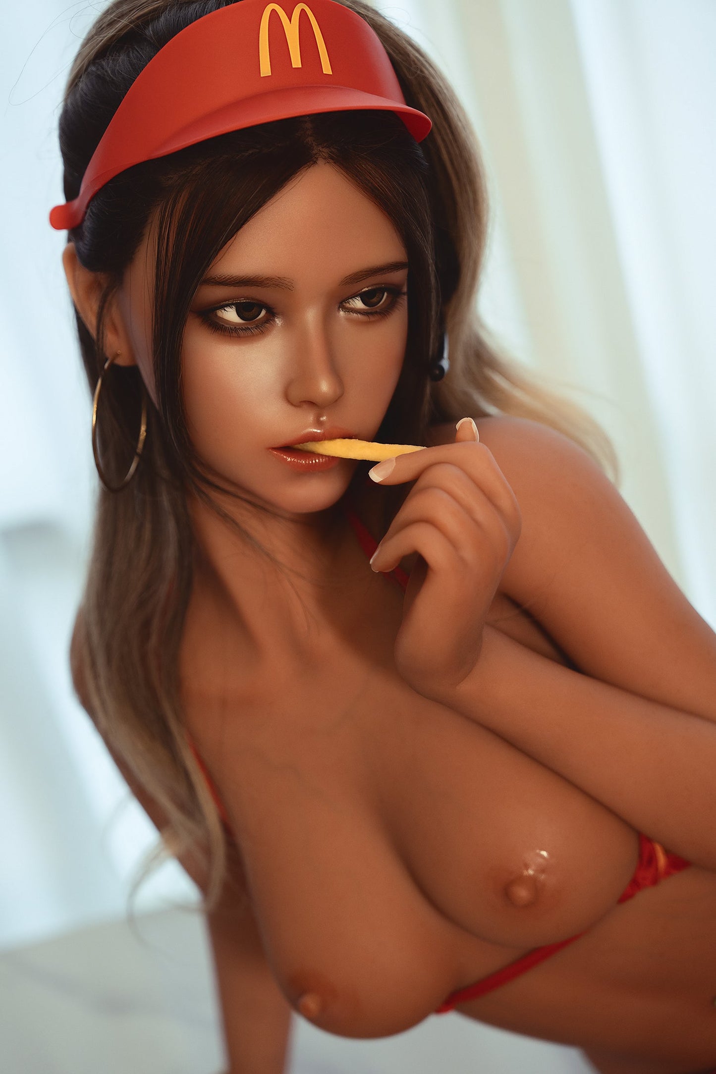 148cm/4ft9 C-cup Suntan Silicone Head Sex Doll – #M19