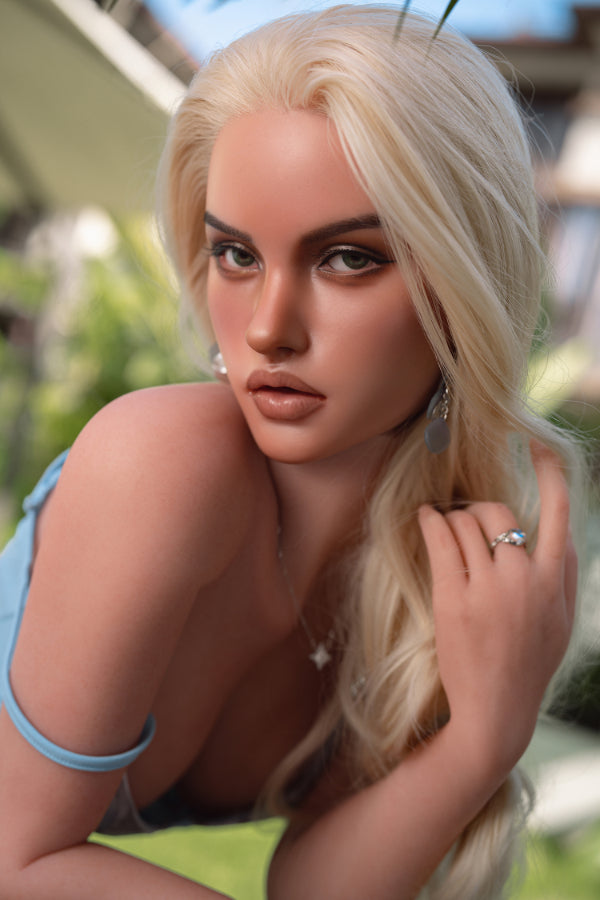 160cm/5ft3 E-cup Blonde Silicone Head Sex Doll – #M21