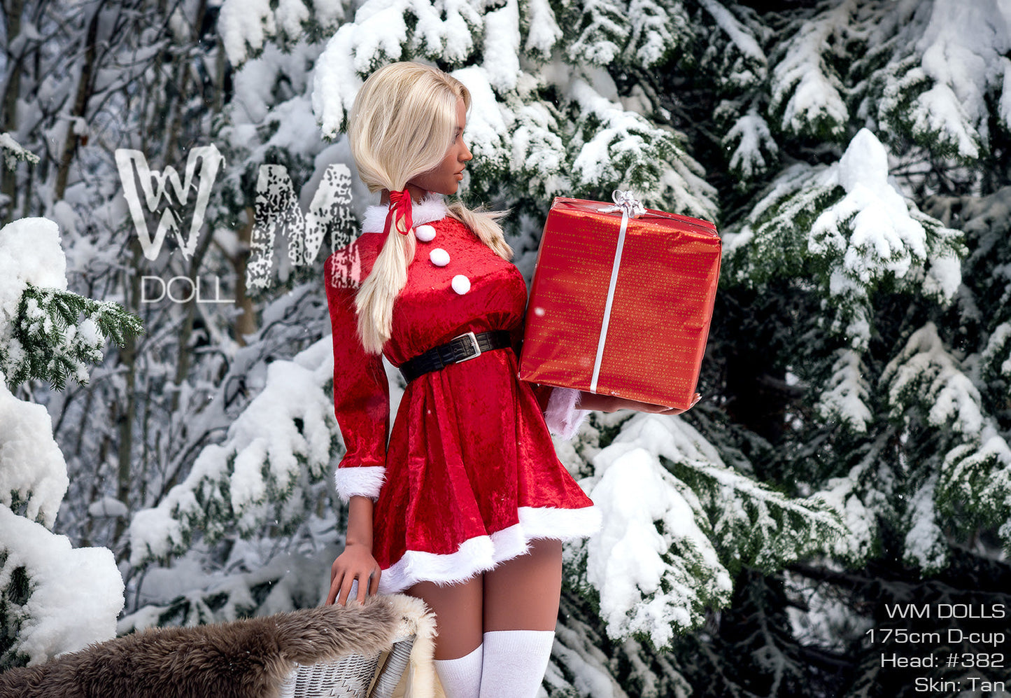 US In Stock - 175cm/5ft9 D-cup Santa Suit Blonde S-TPE Sex Doll with #382 Head