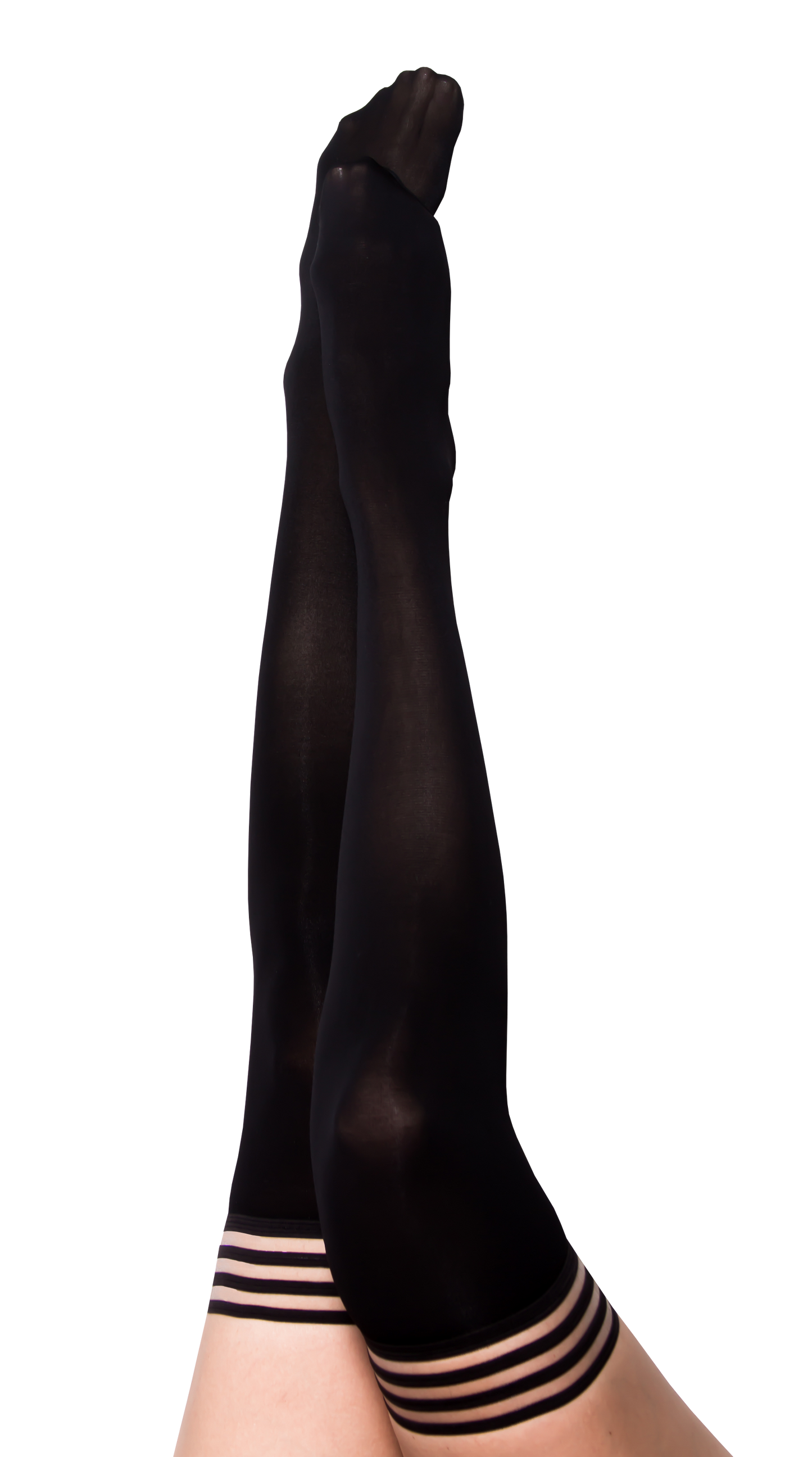 Danielle: Back in Black Thigh Highs. Petite to Plus Size