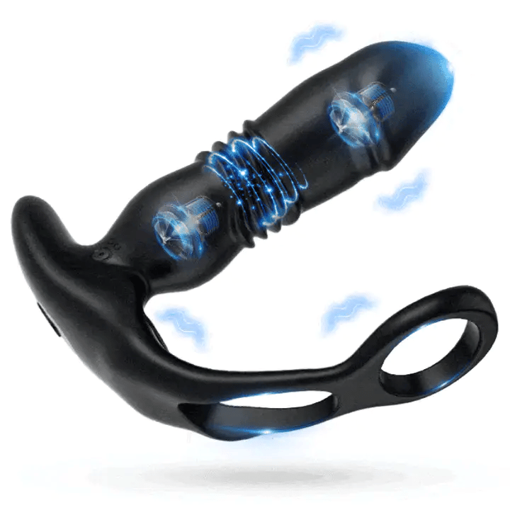 SAUL 3 Teleskopisch 12 Vibration Doppel-Penisring Prostata Vibrator