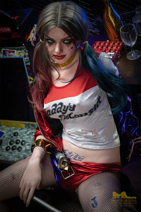 166cm/5ft5 A-Cup Harley Quinn Realistic Silicone Sex Doll - S27 Natural