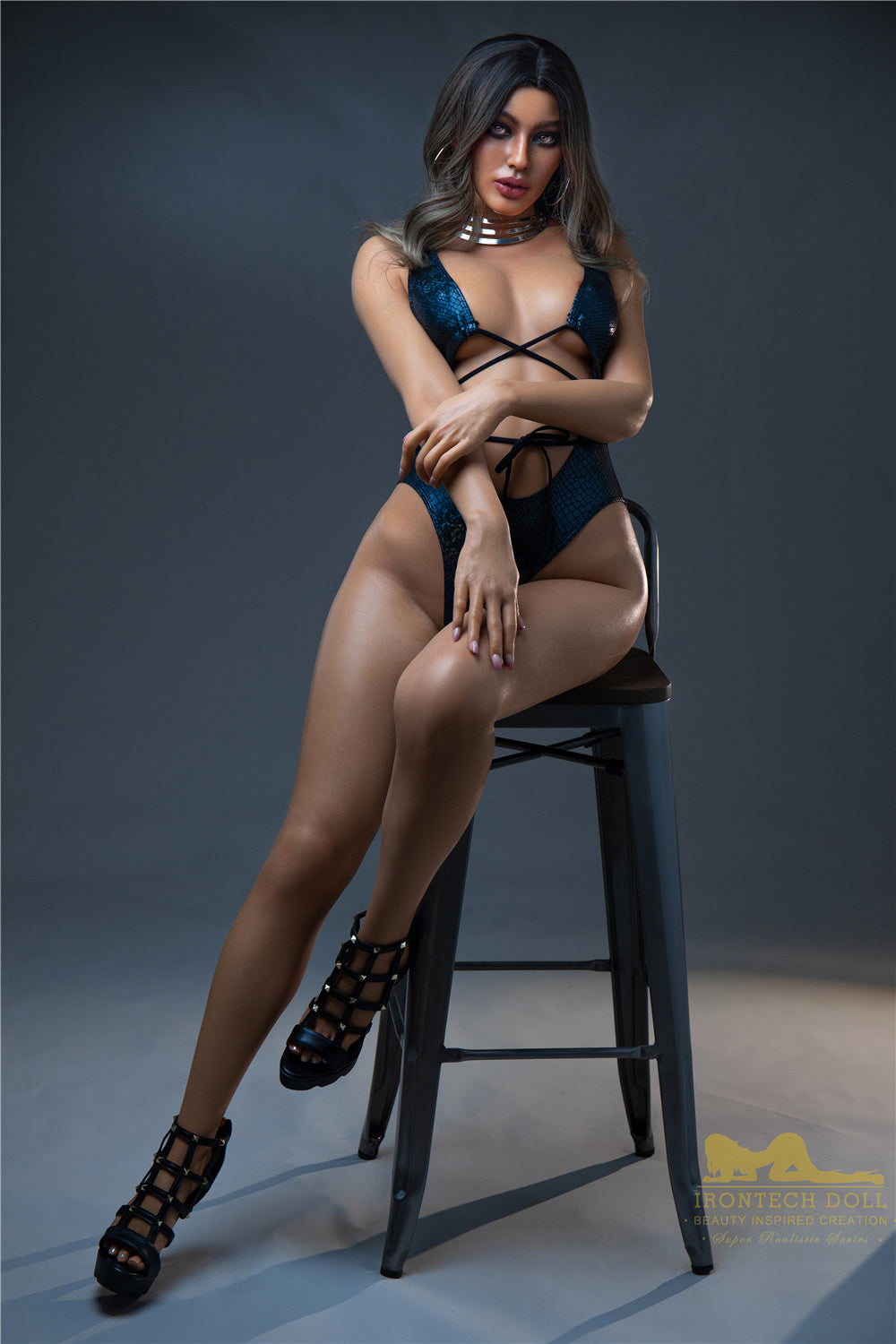 166cm/5ft5 A-cup New Realistic Silicone Sex Doll - S26 Hedy Dark Tanned