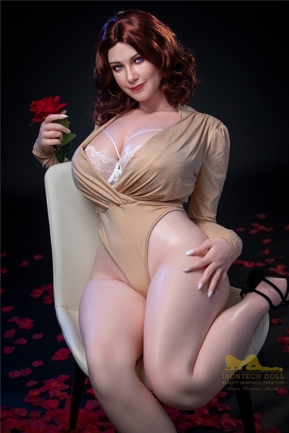 160cm/5ft3 I-cup BBW Big Booty Silicone Sex Doll – S12 Carmel