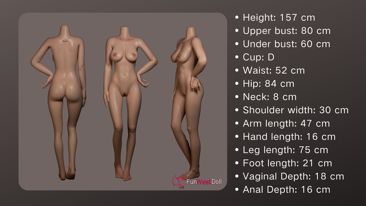 157cm/5ft2 D-Cup New Cute Silicone Sex Doll - #045S Alexa White