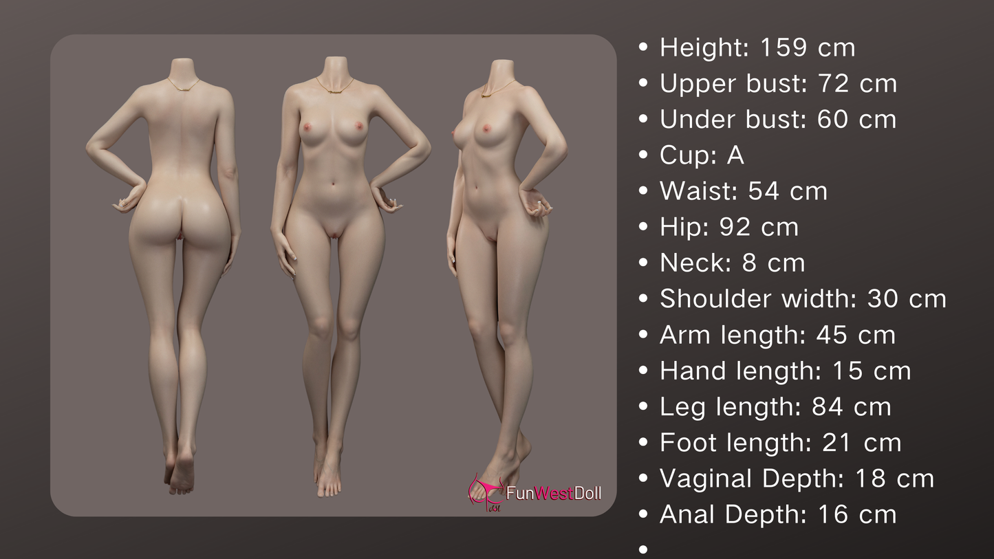 US In Stock - 159cm/5ft3 A-cup Real Skin Texture Silicone Sex Doll #029S - Natural Sophiemina