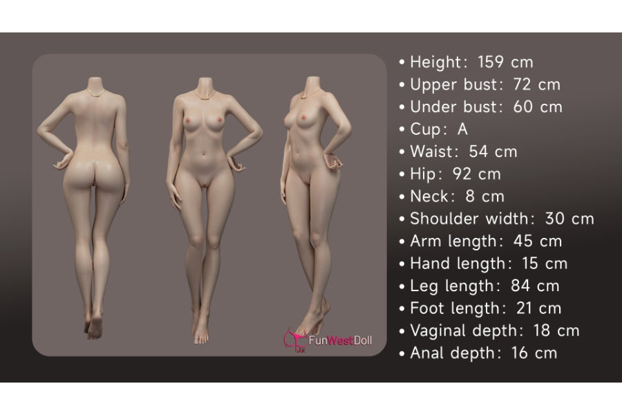 159cm/5ft3 A-cup Realistic Skin Texture Asian Silicone Sex Doll FSD033 #053S - Nika