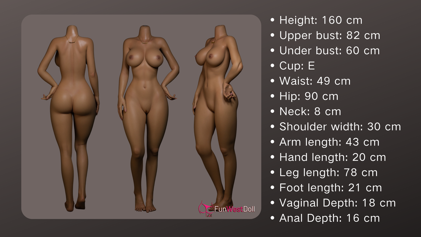 160cm (5' 4") E-Cup Most Sexy Silicone Sex Doll With Big Boobs - #047SJ White Cherie