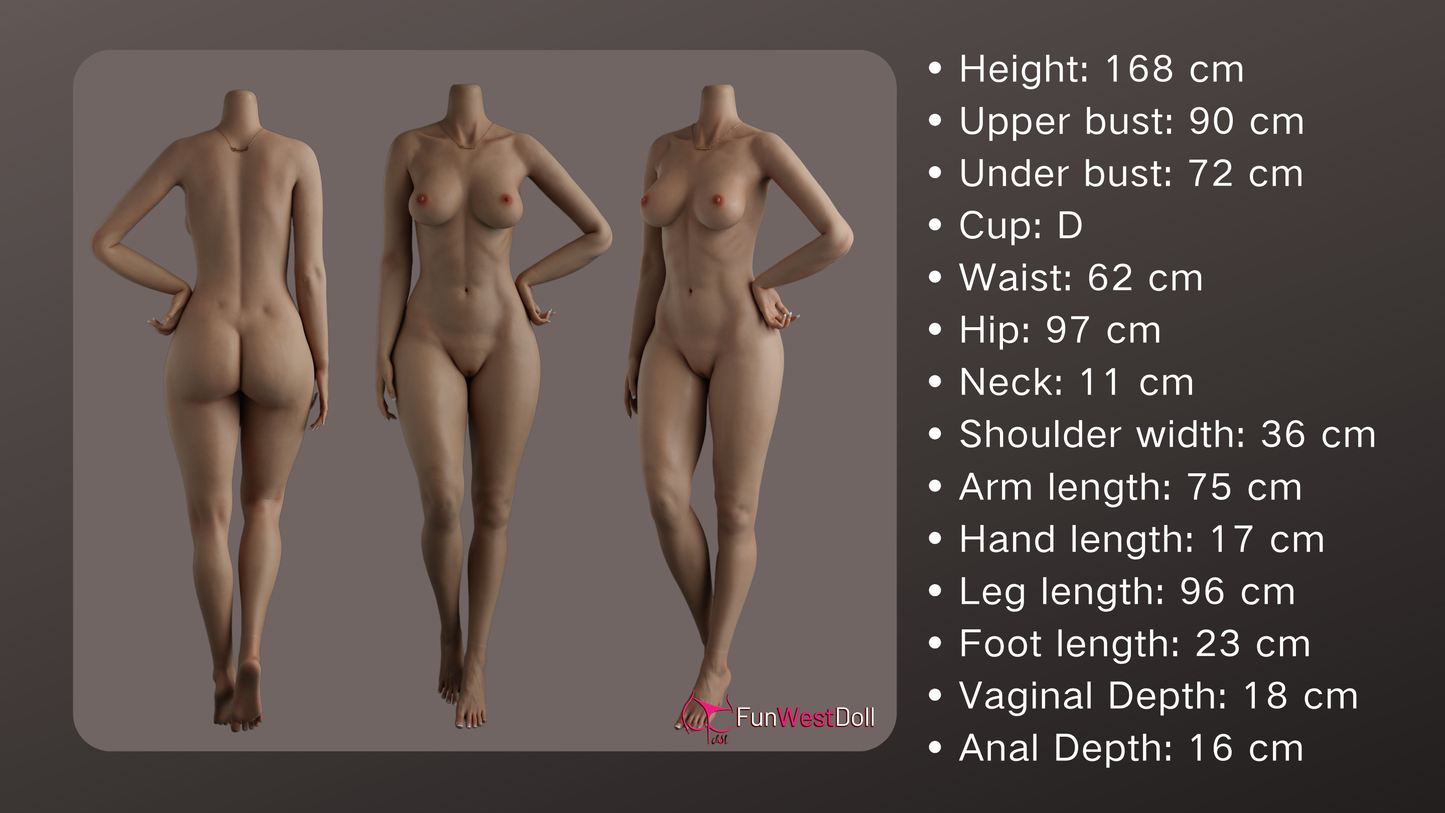 EU In Stock - 168cm (5' 6") D-Cup Real Skin Texture Silicone Sex Doll With Big Boobs -  #026S Natural Lexie