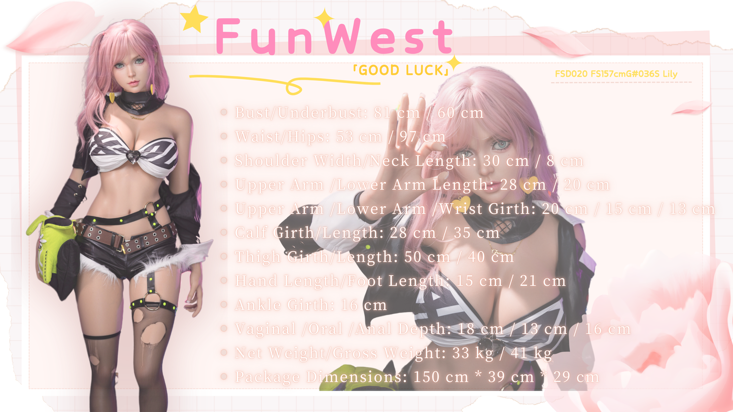 157cm/5ft2 G-Cup Silicone Sex Doll #036S -Natural Lily