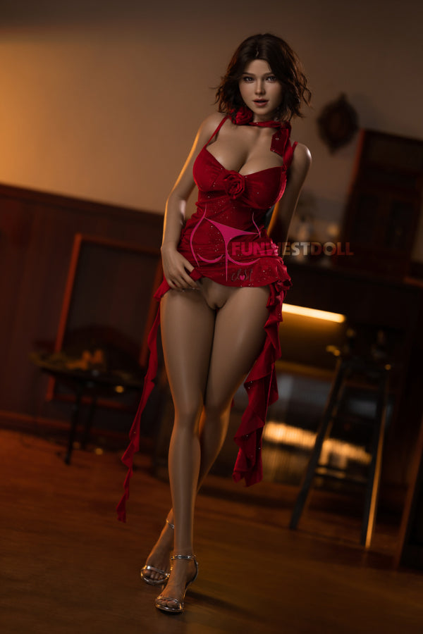 EU In Stock - 157cm/5ft2 G-cup Silicone Sex Doll #043 - Natural Rose