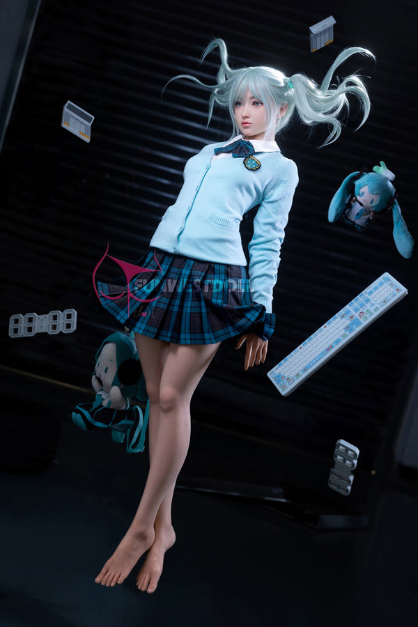 159cm/5ft3 A-cup Silicone Japanese Sex Doll #041S - White Amy FSD026