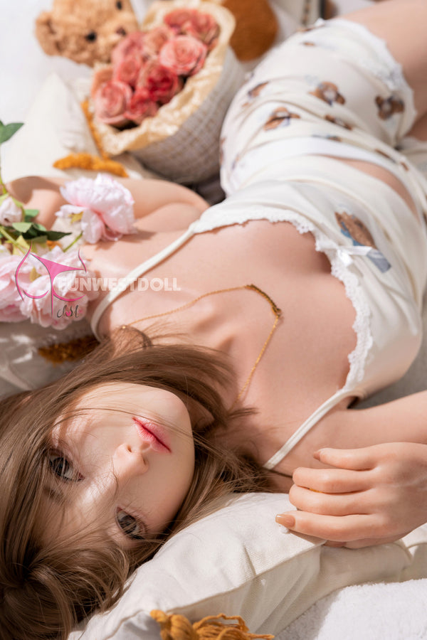 159cm/5ft3 A-cup Silicone Japanese Sex Doll #041S - White Amy