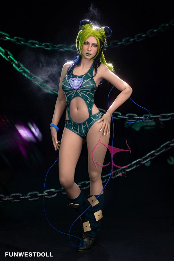 159cm/5ft3 A-cup Anime Cosplay JoJo's Bizarre Adventure Jolyne Cujoh TPE Sex Doll - #033 Elina