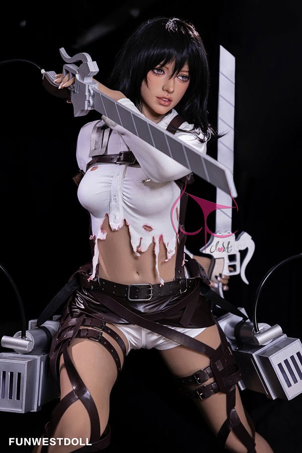 159cm/5ft3 A-cup Anime Mikasa Ackerman | Attack on Titan TPE Sex Doll - #035 Chloe