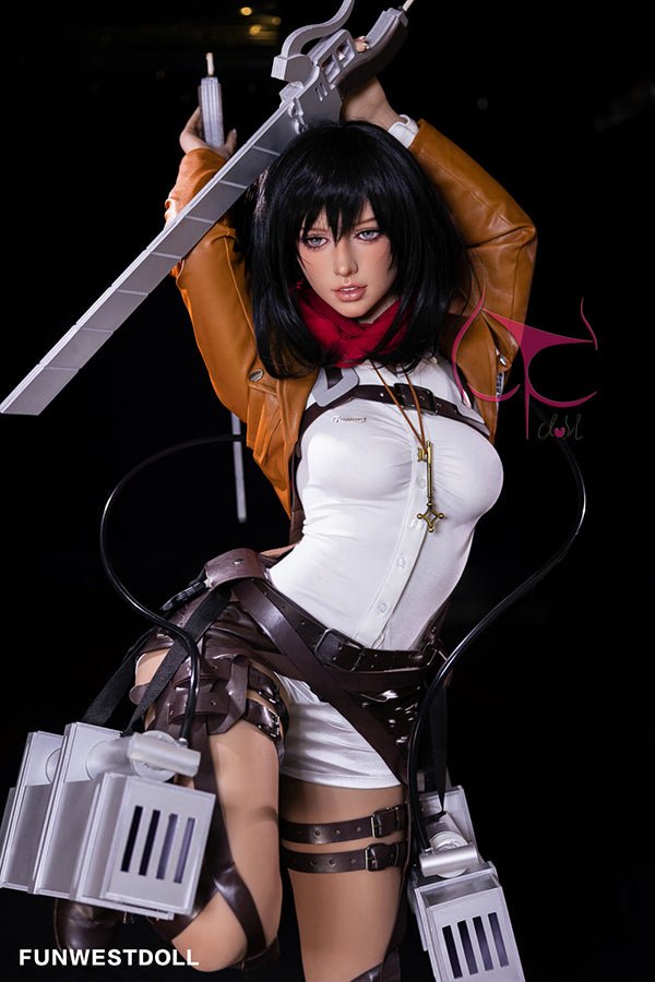 159cm/5ft3 A-cup Anime Mikasa Ackerman | Attack on Titan TPE Sex Doll - #035 Chloe
