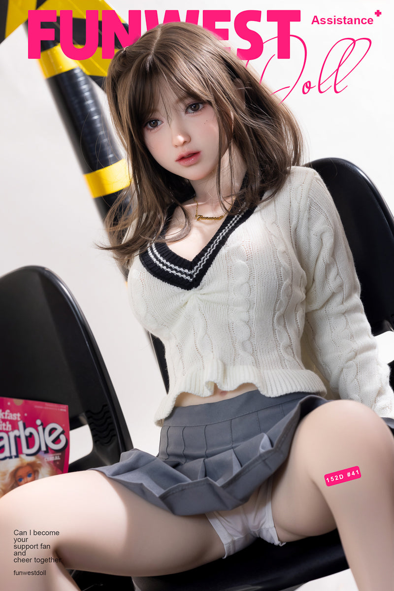 US In Stock - 152cm/4ft11 Japanese D-cup TPE Sex Doll -#041 White Amy