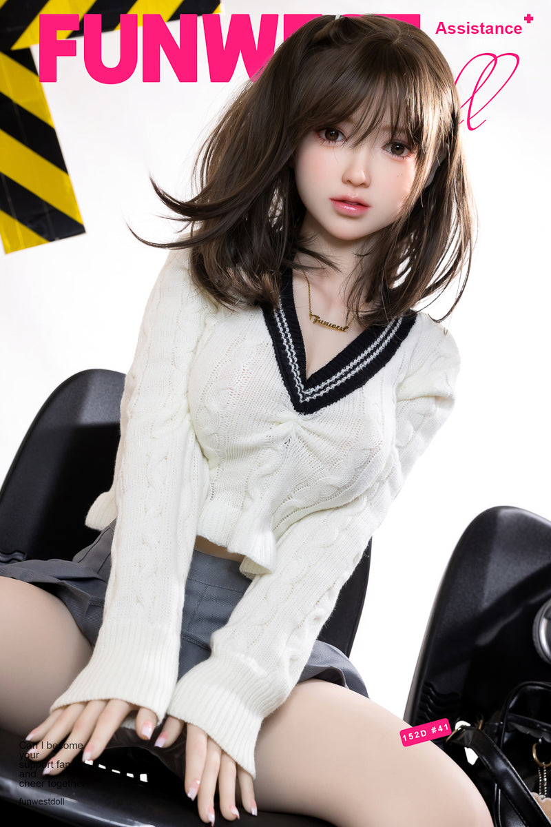 US In Stock - 152cm/4ft11 Japanese D-cup TPE Sex Doll -#041 White Amy
