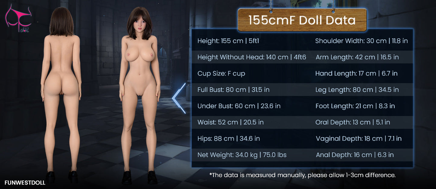 155cm/5ft1 F-Cup Realistic Sex Doll FWD107 #053 - Natural Nika