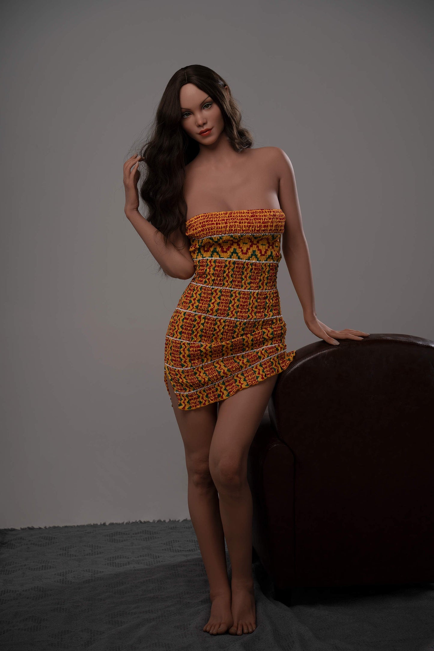 170cm/5ft7 C-Cup Tall Latina Super Real Silicone Sex Doll - GE48_1 Tan