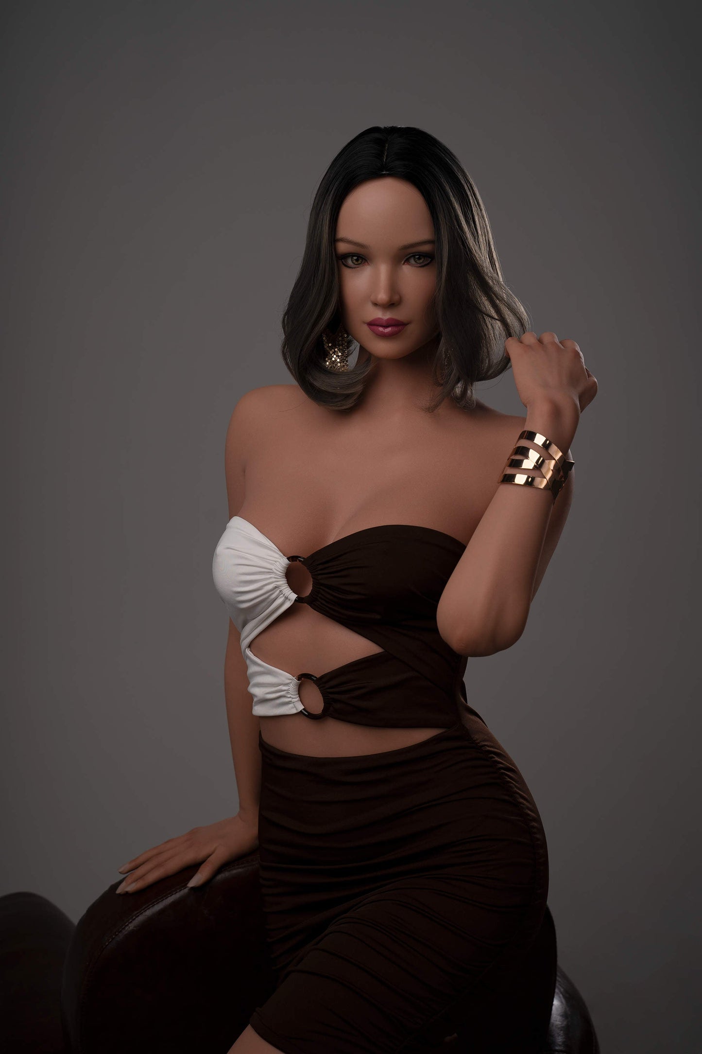 170cm/5ft7 C-Cup Tall Latina Super Real Silicone Sex Doll - GE49_2Tan