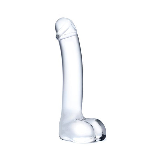 7" gebogener G-Punkt-Dildo aus Glas