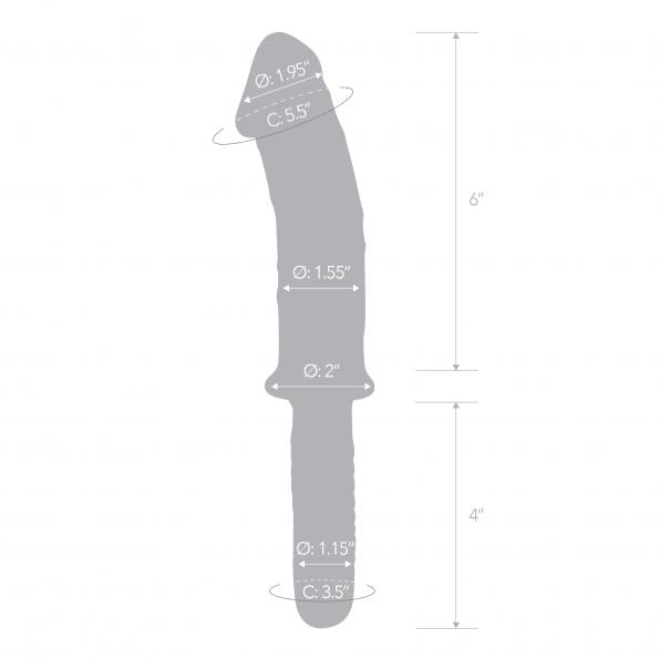 Realistischer doppelseitiger 11"-Dildo aus Glas