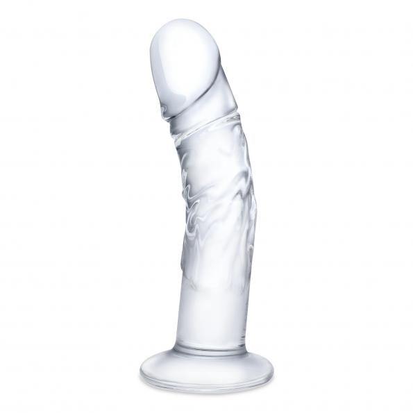 Realistischer, gebogener 7-Zoll-Dildo aus Glas