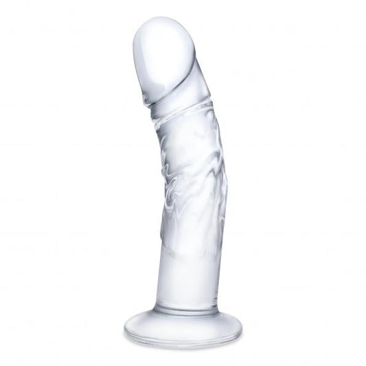 Realistischer, gebogener 7-Zoll-Dildo aus Glas