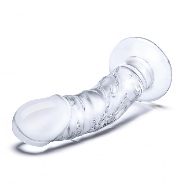 Realistischer, gebogener 7-Zoll-Dildo aus Glas