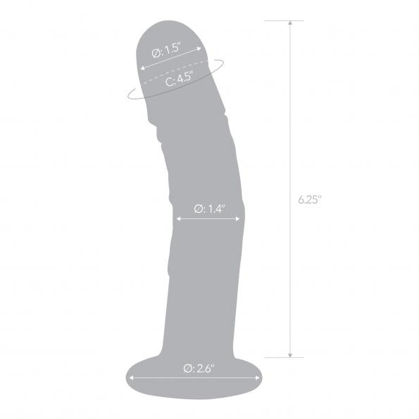 Realistischer, gebogener 7-Zoll-Dildo aus Glas