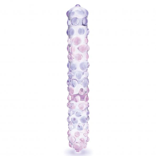 Purple Rose Nubby Glass Dildo 9"