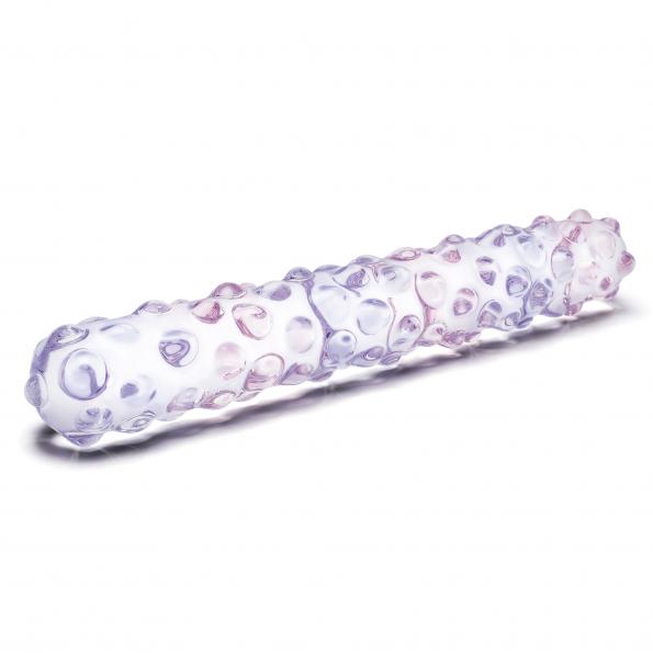 Purple Rose Nubby Glass Dildo 9"