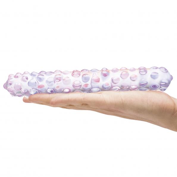 Purple Rose Nubby Glass Dildo 9"