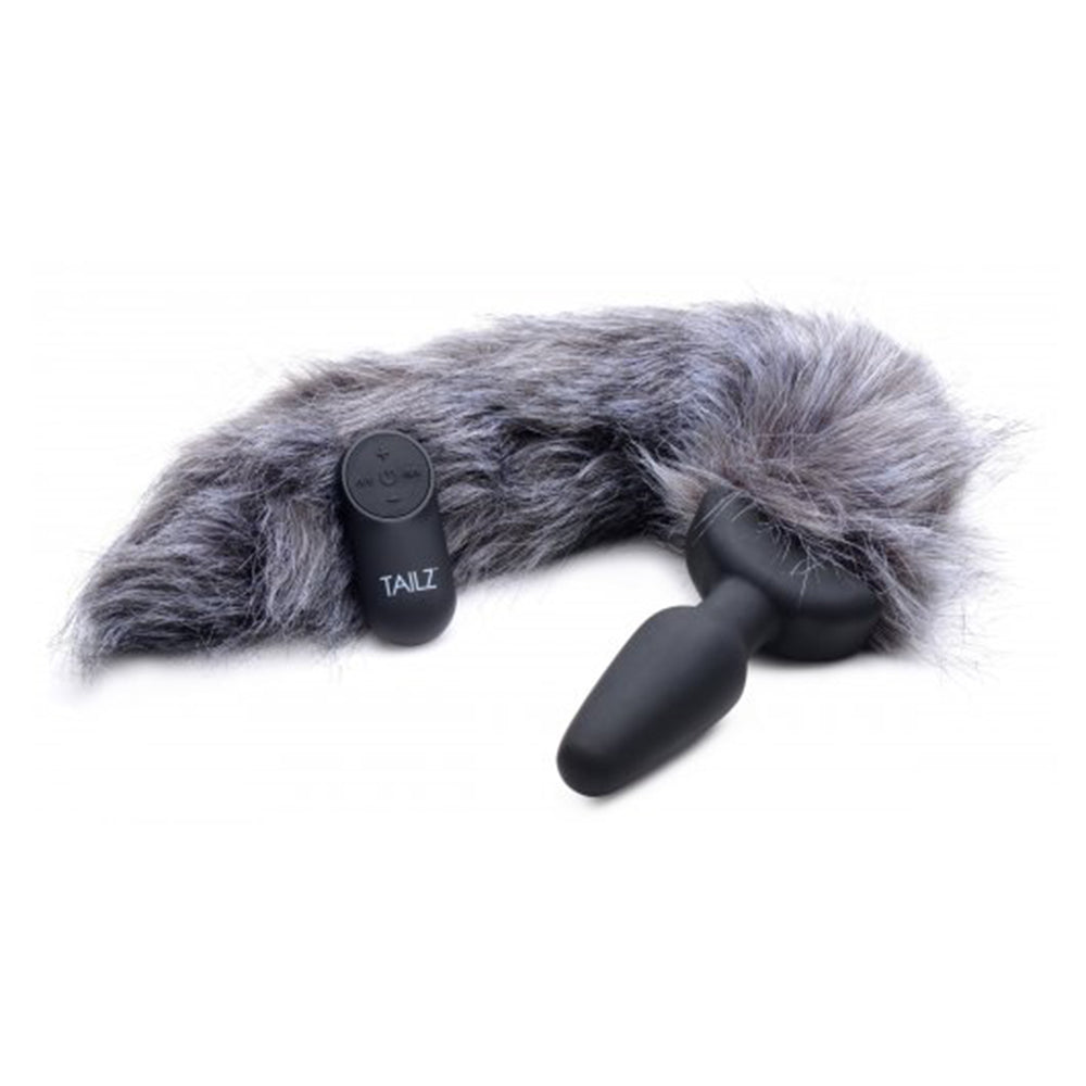 Vibrating Gray Fox Tail Plug