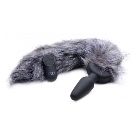 Vibrating Gray Fox Tail Plug