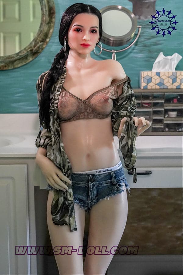 156cm/5ft1 C-cup Realistic Mature Skinny Silicone Sex Doll with #X2 Head