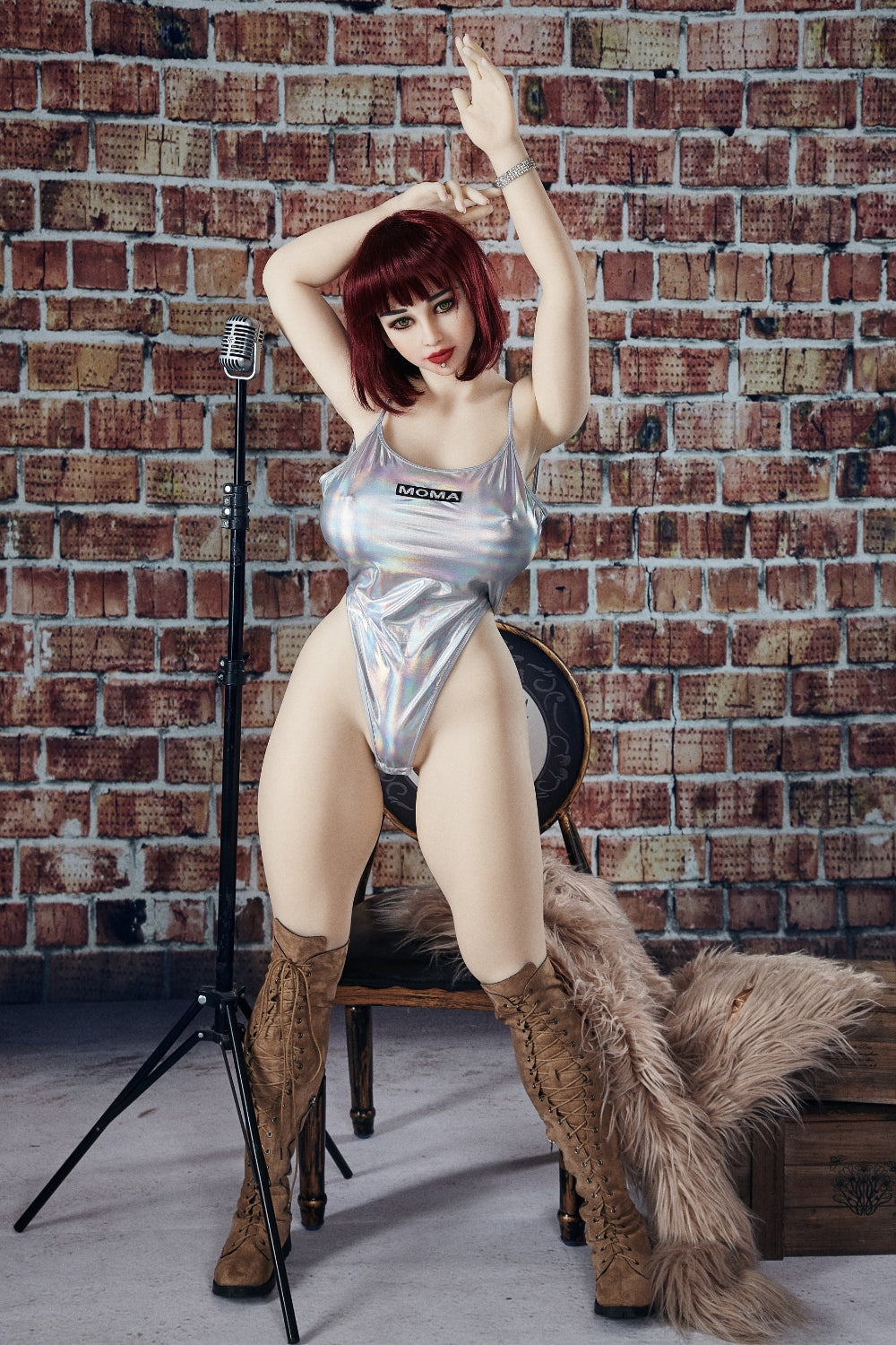 158cm/5ft2 I-Cup Beautiful BBW Big Booty Red Head Sex Doll - Miki