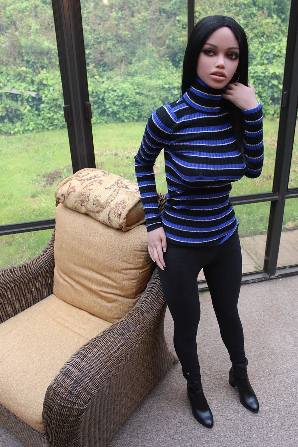 163cm/5ft4 C-Cup Skinny Ebony|Black TPE Sex Doll with #56 Head - Jane