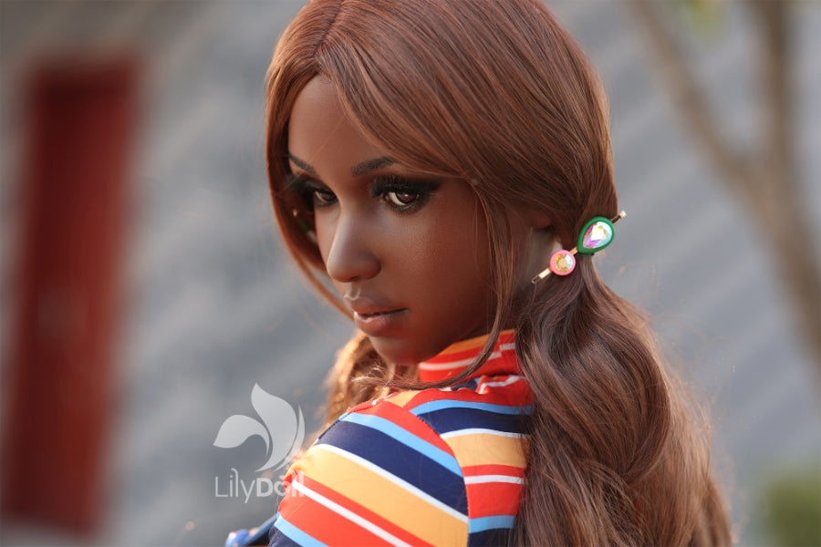 157cm/5ft2 K-Cup BBW Hybrid Black Sex Doll - Ivy-B, Head LH034A-B