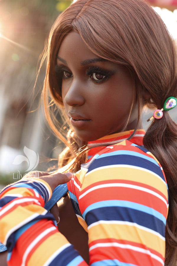 157cm/5ft2 K-Cup BBW Hybrid Black Sex Doll - Ivy-B, Head LH034A-B