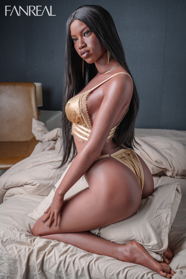 173cm/5ft8 D-cup Silicone Life Size Black Sex Doll – Ellie