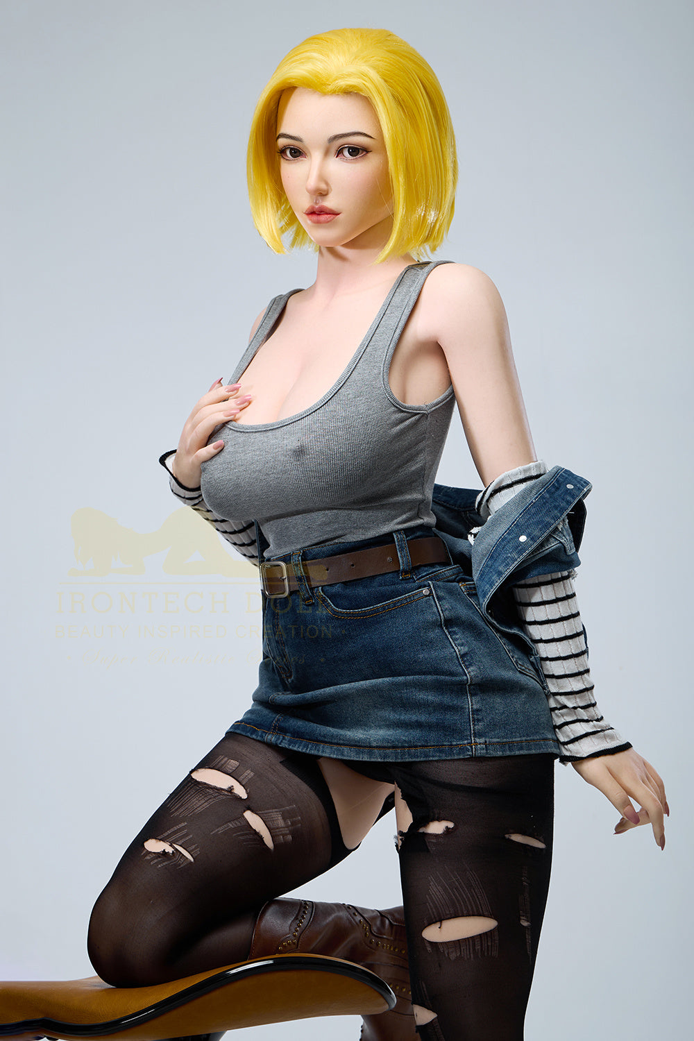 159cm/5ft3 G-cup Bubble Butt Huge Tits Silicone Sex Doll – S41 Joline