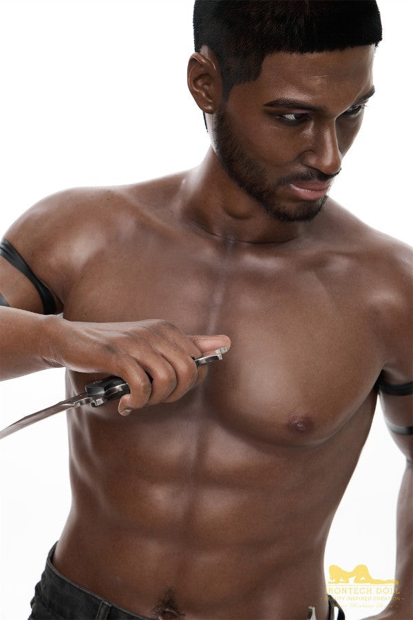 176cm/5ft9 Male Ebony|Black Realistic Tall Silicone Sex Doll - M7