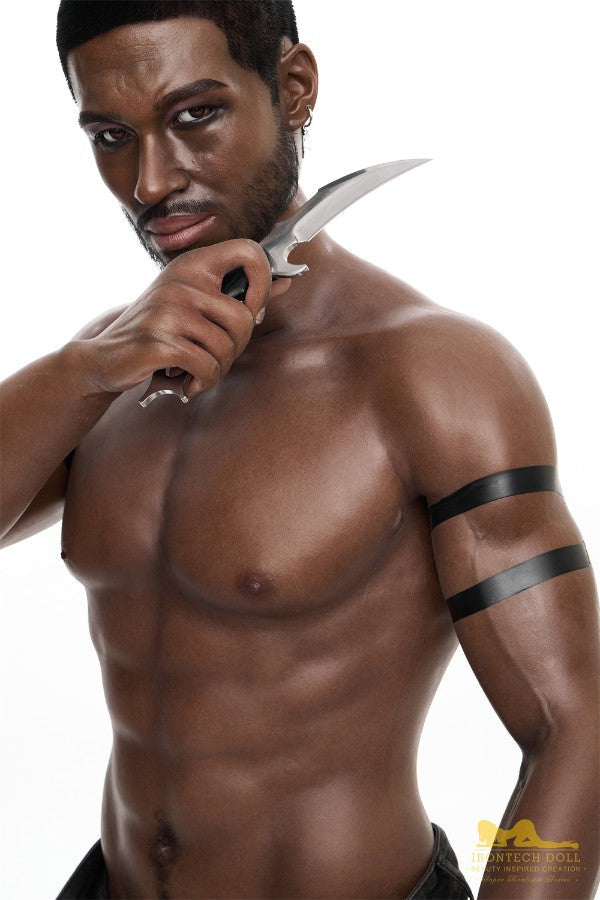 176cm/5ft9 Male Ebony|Black Realistic Tall Silicone Sex Doll - M7