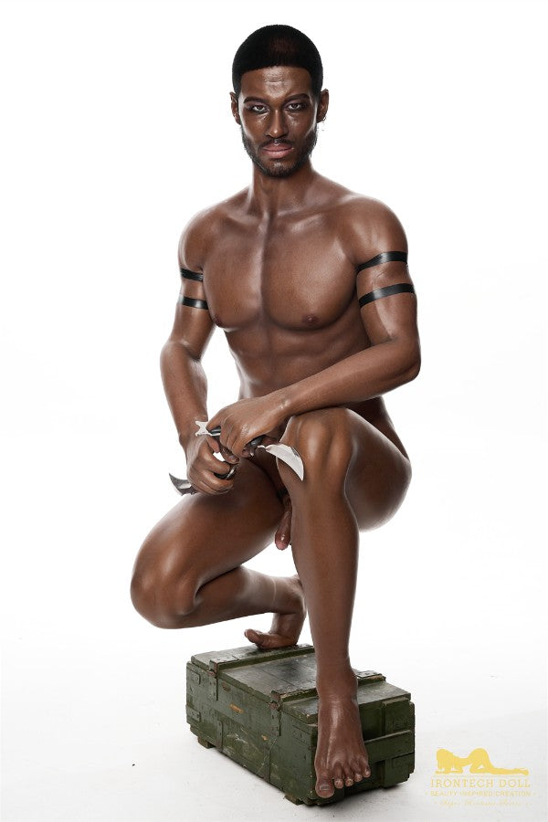 176cm/5ft9 Male Ebony|Black Realistic Tall Silicone Sex Doll - M7