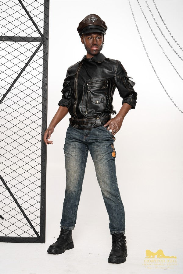 176cm/5ft9 Male Ebony|Black Tall Realistic Silicone Sex Doll - M7 Bill