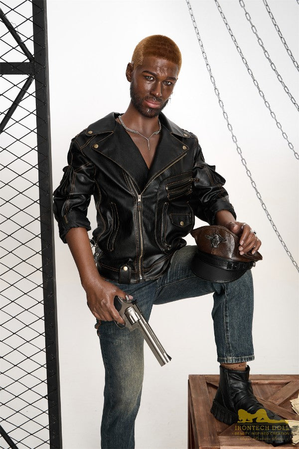 176cm/5ft9 Male Ebony|Black Tall Realistic Silicone Sex Doll - M7 Bill