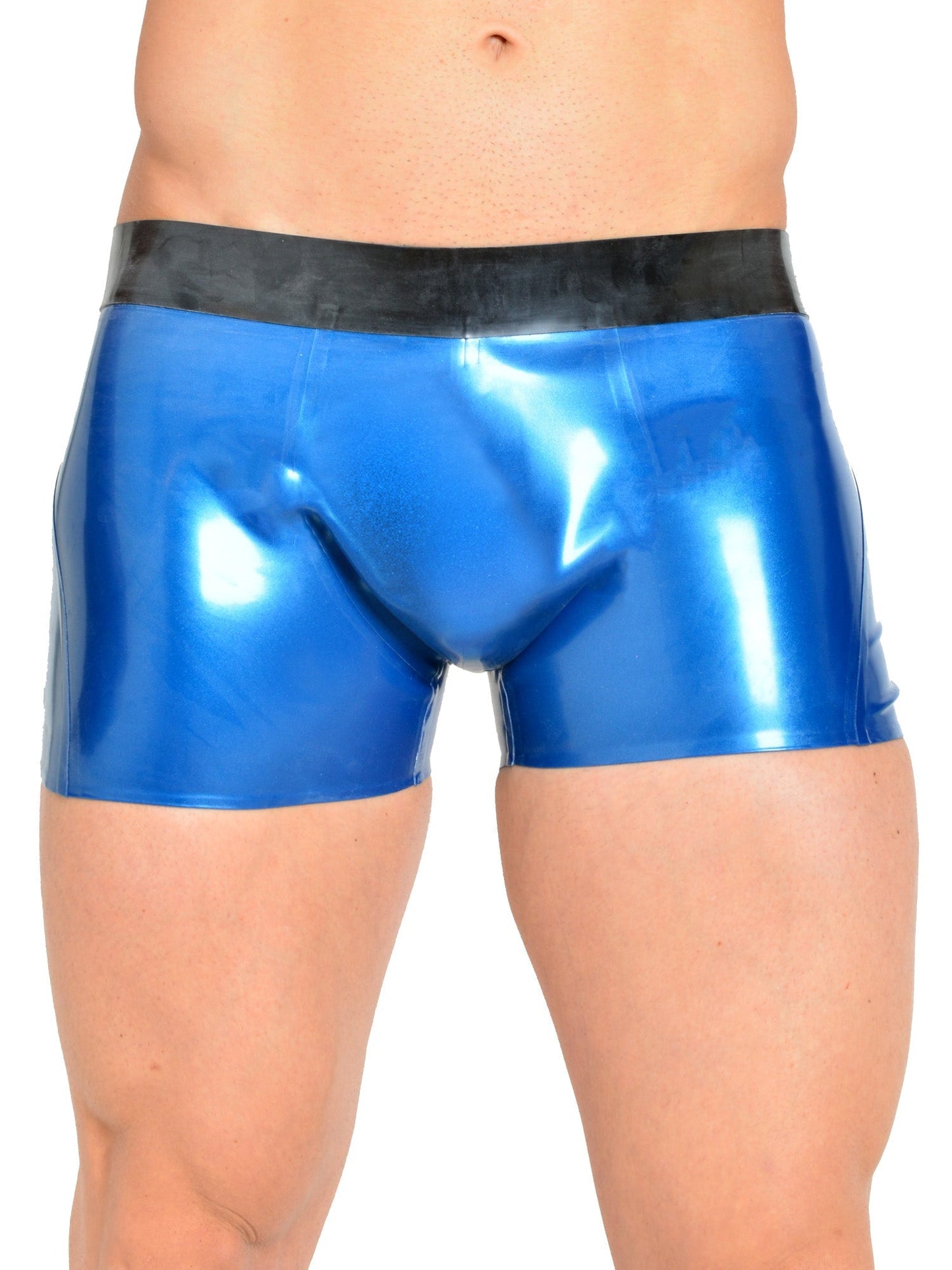 Latex/Rubber Blue & Black Shorts