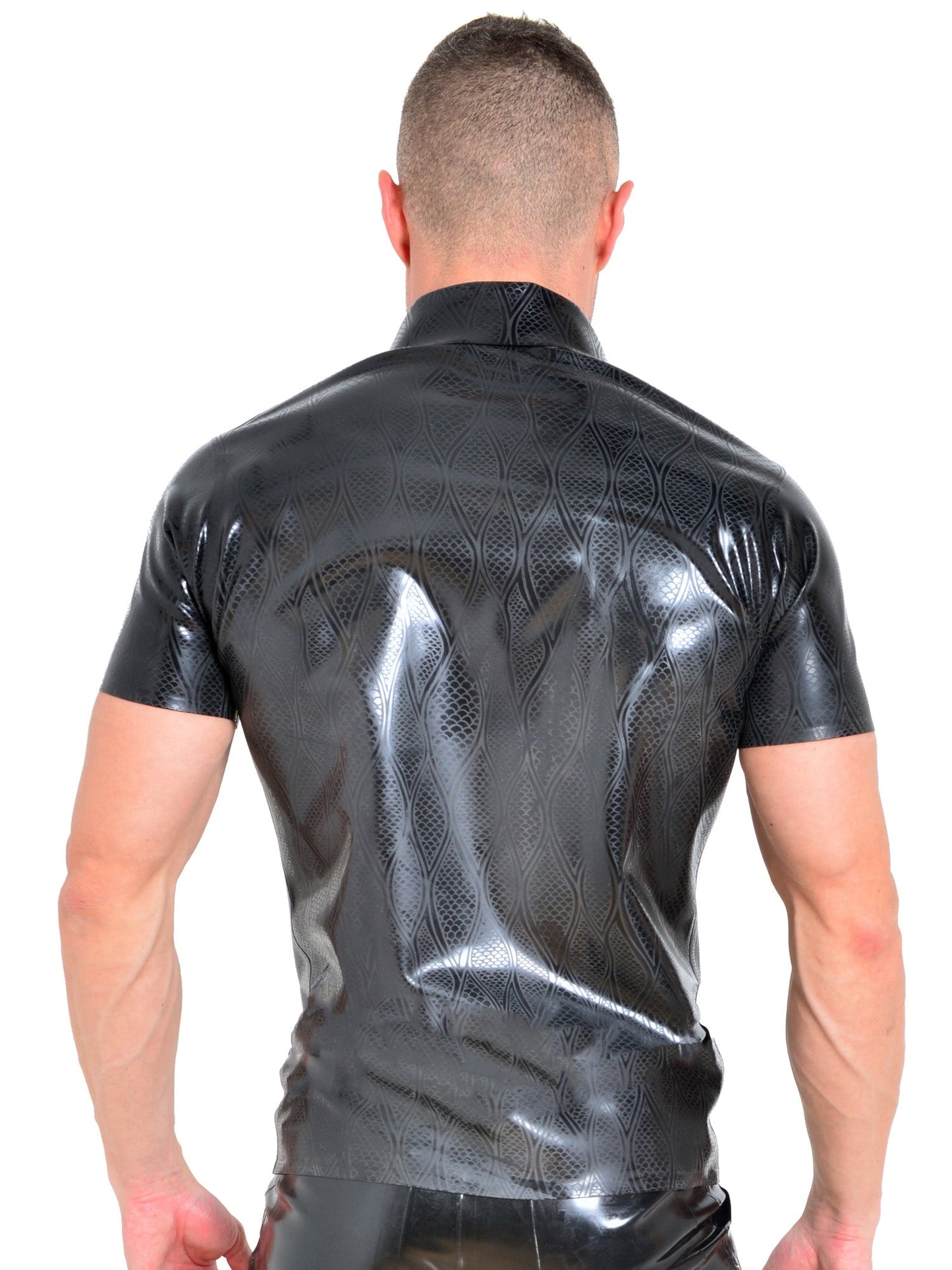 Latex/Rubber Button Down Polo Shirt